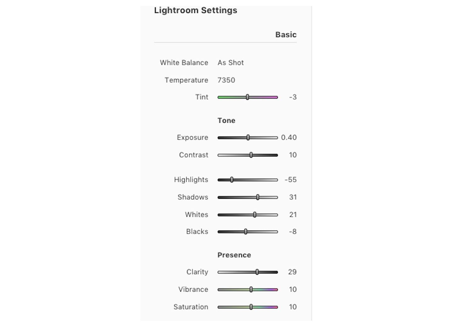 Adobe Photoshop Lightroom settings Pixelpeeper.io